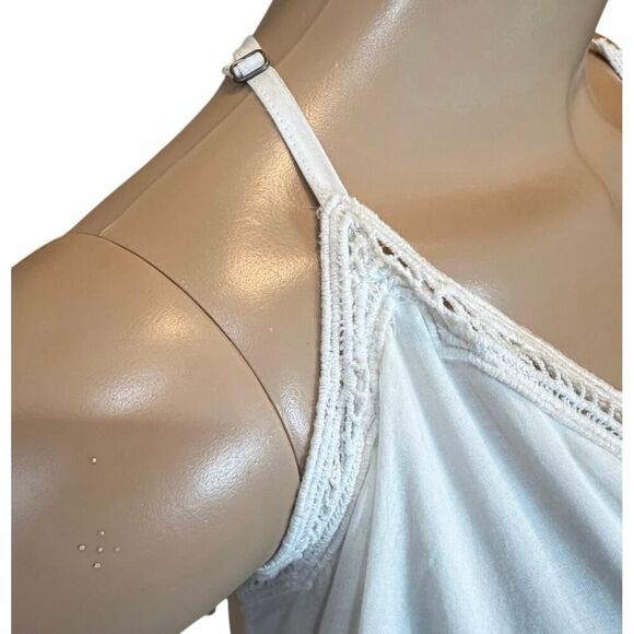 By Anthropologie Whimsigoth Boho Tiered Maxi Dress Contrast Crochet Lace SZ L - Picture 11 of 16